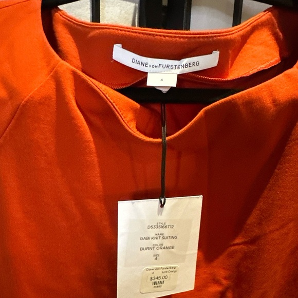 Diane Von Furstenberg Gavin Knit Suiting Burnt Orange - Picture 3 of 4
